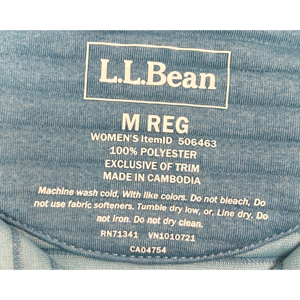 LL Bean Quilted Performance Quart-Zip Women's Sz-M Blue Outdoor Hiking Pullover - Picture 3 of 7